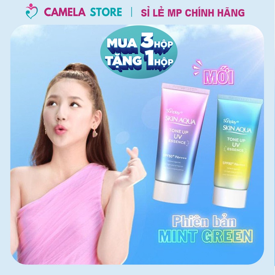 Kem chống nắng Skin Aqua Tone Up UV SPF50+ Nội Địa Nhật lọ 80g kiểm soát dầu và dưỡng trắng