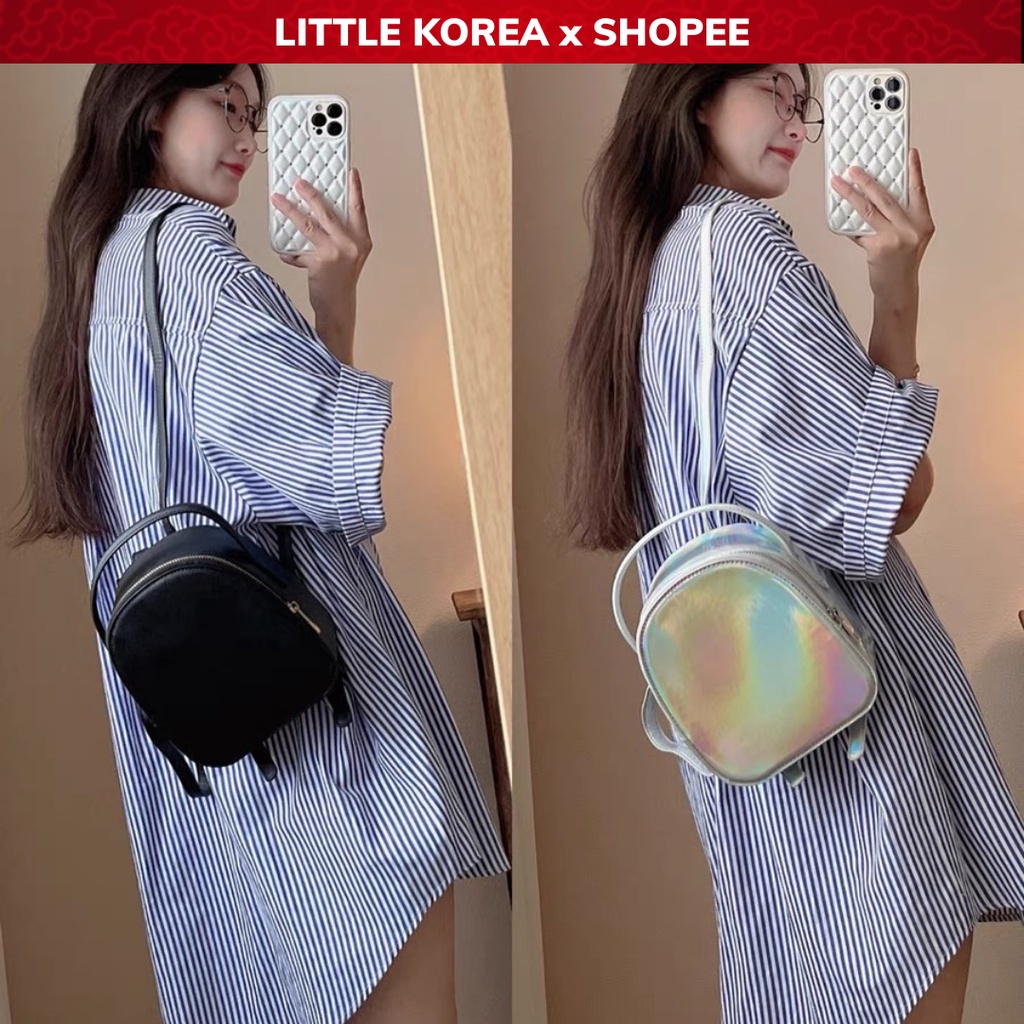 ☽⊙❍Balo Nữ Mini Nhiều Ngăn Đa Năng Tiện Dụng Thời Trang Hàn Quốc Cao Cấp Đi Học Làm - LITTLE KOREA