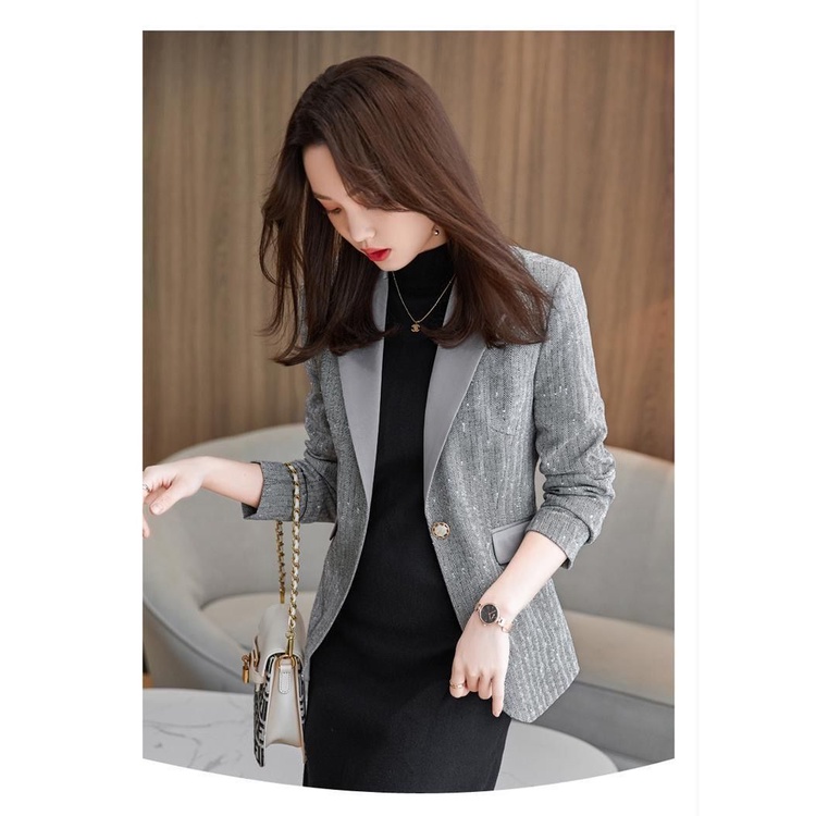 Áo Khoác Blazer Dáng Ôm Thời Trang Công Sở Thanh Lịch Cho Nữ