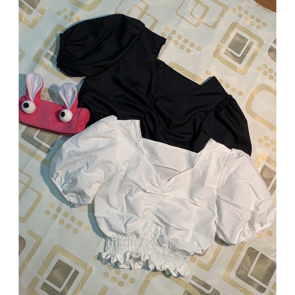 Áo croptop rút ngực bo eo - hình thật | BigBuy360 - bigbuy360.vn