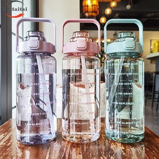 Bình nước, bình nước 2 lít có ống hút, bình nước lớn 2 lít có ống hút, chỉ báo mực nước kiểu thể thao