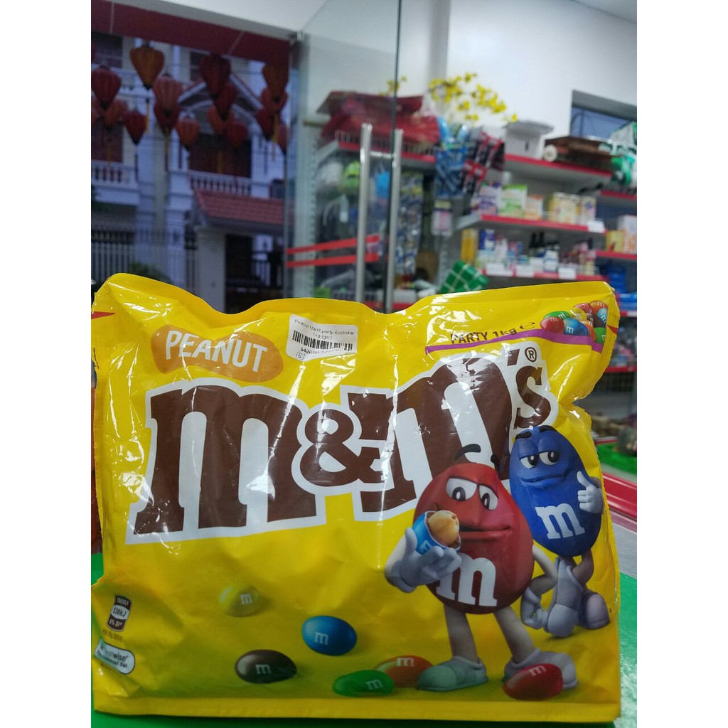 Peanut M&M party Australia 1kg ( Túi socola đậu phộng 1kg của M & M )