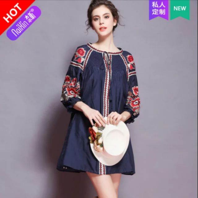 Đầm thêu quãng châu cao cấp