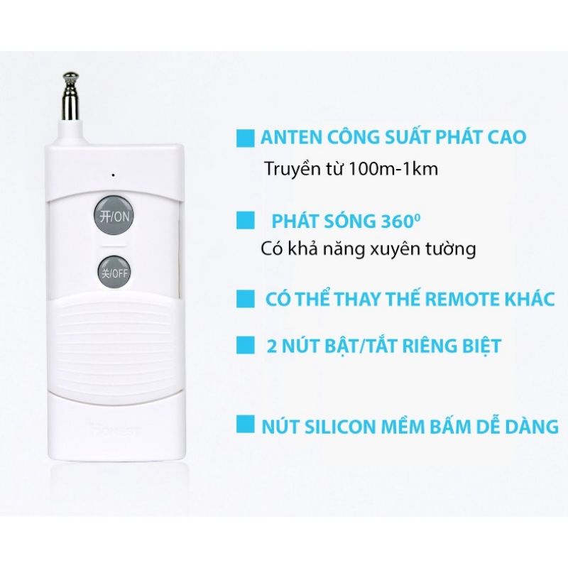 Công Tắc Điều Khiển Từ Xa HONEST 1Km 30A/220V (có học lệnh)