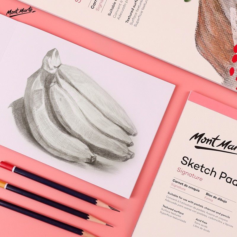 GIấy vẽ sổ vẽ Sketchbook truyền thần Mont Marte, chân dung ngành kiến trúc mỹ thuật -Lalunavn- B12