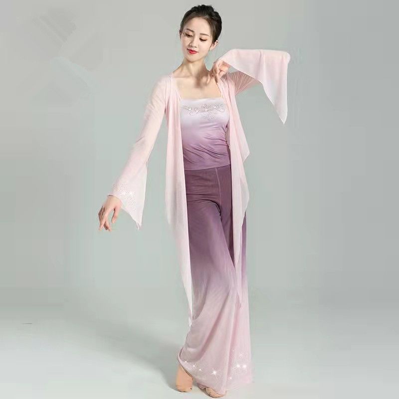 M &amp; E Bộ Trang Phục Múa Dân Tộc Dáng Rộng Màu Gradient Hiện Đại Cho Nữ