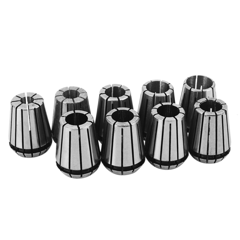 Bộ 9 Vòng Kẹp Er25 + 1 Đầu Kẹp Mt3 M12 Er25 Cho Máy Tiện Cnc