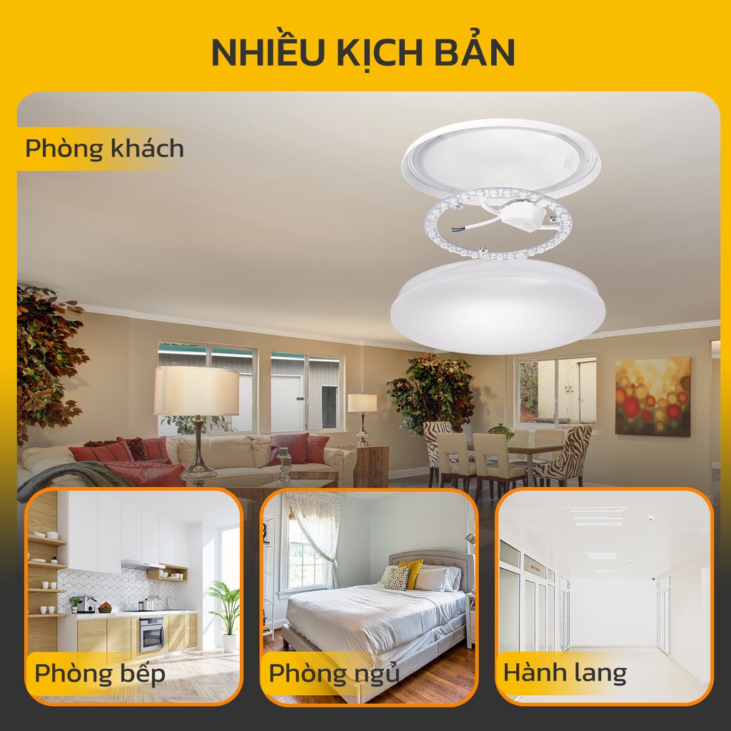 Module HYDERSON đèn trần/quạt trần đèn Led hình tròn thay thế có nam châm từ tính 6500K 15W 24W 30W