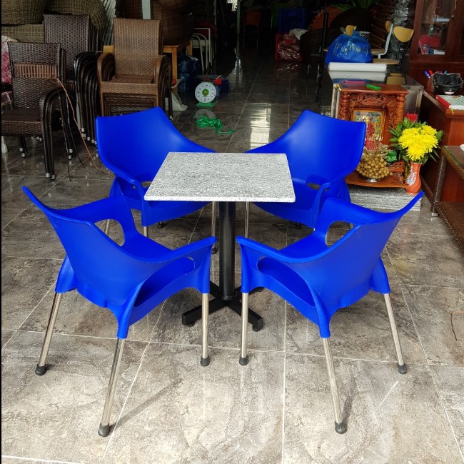 [ xưởng sản xuất ] bàn ghế cafe thanh lý giá rẻ tại daklak - ghế nhựa cao cấp đúc nguyên khối chân ghế inox
