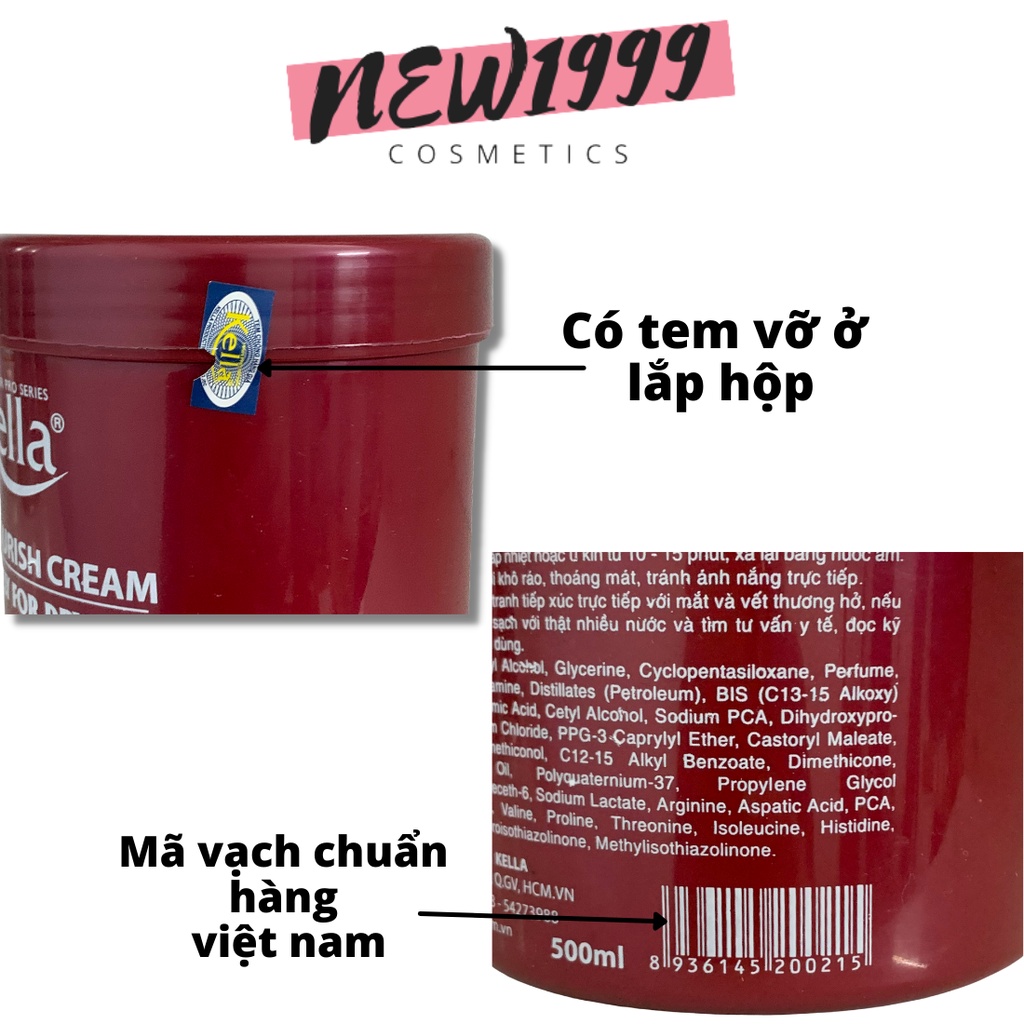 Dầu hấp tóc Kella kem ủ tóc siêu mềm mượt 500ml, đẳng cấp nhất phân khúc