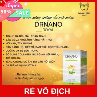 {chính hãng +quà tặng}COMBO 2 Viên Uống Trắng da chống nắng DRNANO Minh Lady Beauty tặng 1 bịch kẹo mầm diệp lục colagen