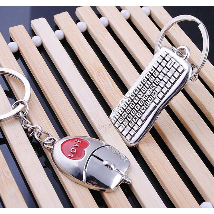 Cặp Móc Khóa Hợp Kim Hình Mèo Chuột Tai Chi Thời Trang Cho Cặp Đôi