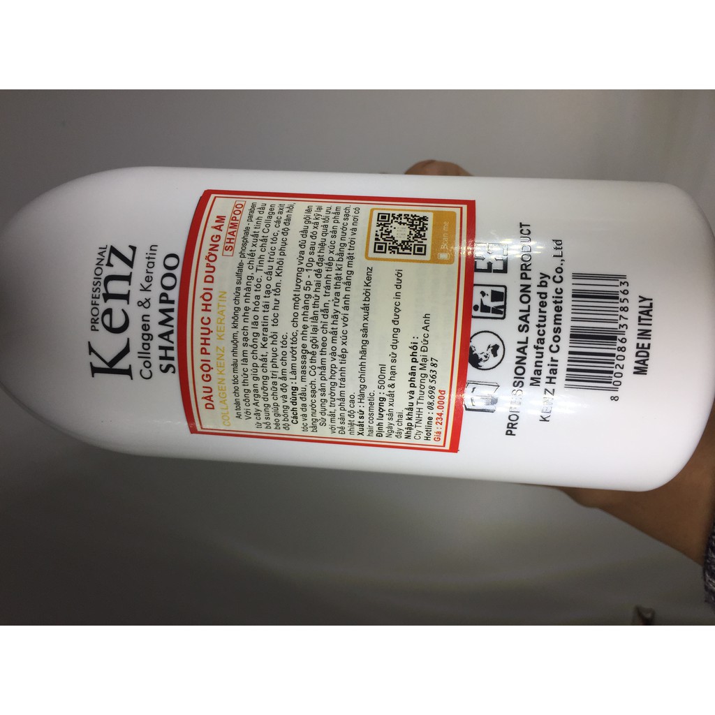 Dầu gội collagen giảm gàu ngứa, phục hồi hư tổn kenz 500ml | BigBuy360 - bigbuy360.vn
