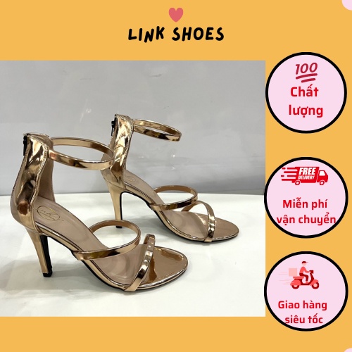 Giày sandal chiến binh cao gót da bóng giày chiến binh DT04