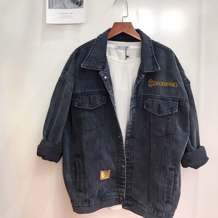 [AKBJ03] Áo Khoác Jeans Khói DECIERFANG Unisex Cho Cả Nam Và Nữ