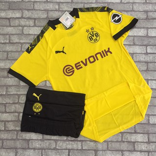 QUẦN ÁO BÓNG ĐÁ THỂ THAO ĐẦY ĐỦ LOGO SUPER DORMUN VÀNG MOWISM 2019-2020