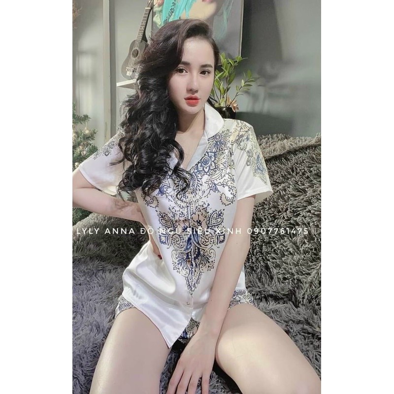 Bộ lụa satin đùi (pizama) | BigBuy360 - bigbuy360.vn