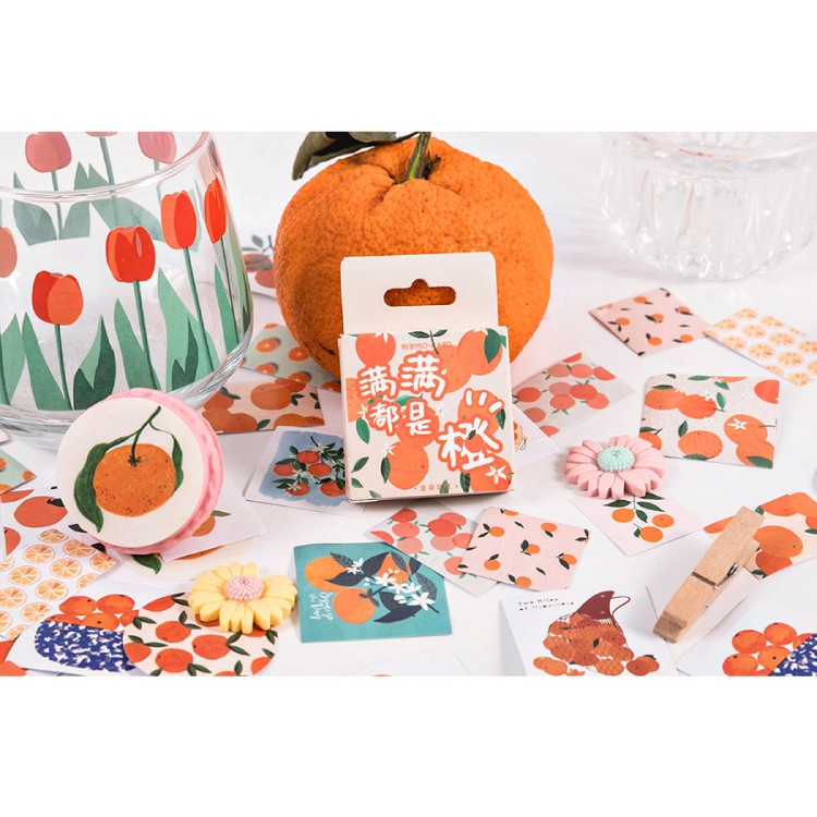 Hộp 46 miếng sticker mẫu quả cam tươi