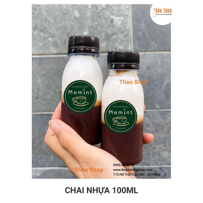 ?Chai Nhựa Tròn 100Ml Nắp Nhựa Đen - Đựng Nước Ép....?