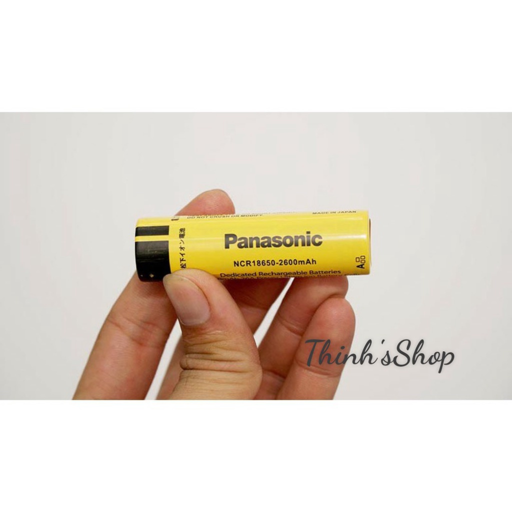 Pin sạc NCR 18650 đầu lồi Panasonic 4.2V - 2.600mAh - Dùng cho quạt sạc, đèn pin, Tông đơ, loa, sạc dự phòng...