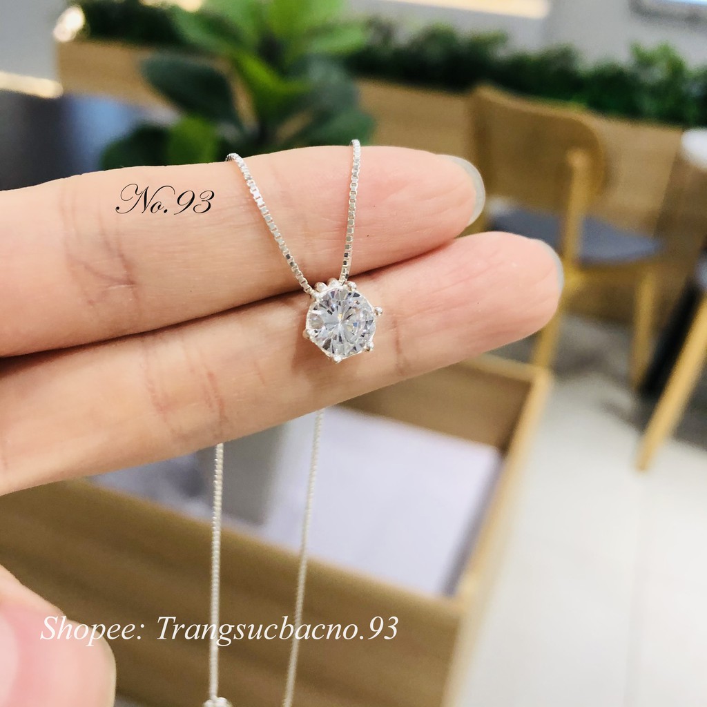 Dây chuyền nữ Bạc Ý 925 vòng cổ mặt đá nhỏ trẻ trung trang sức cao cấp No.93 Jewelry