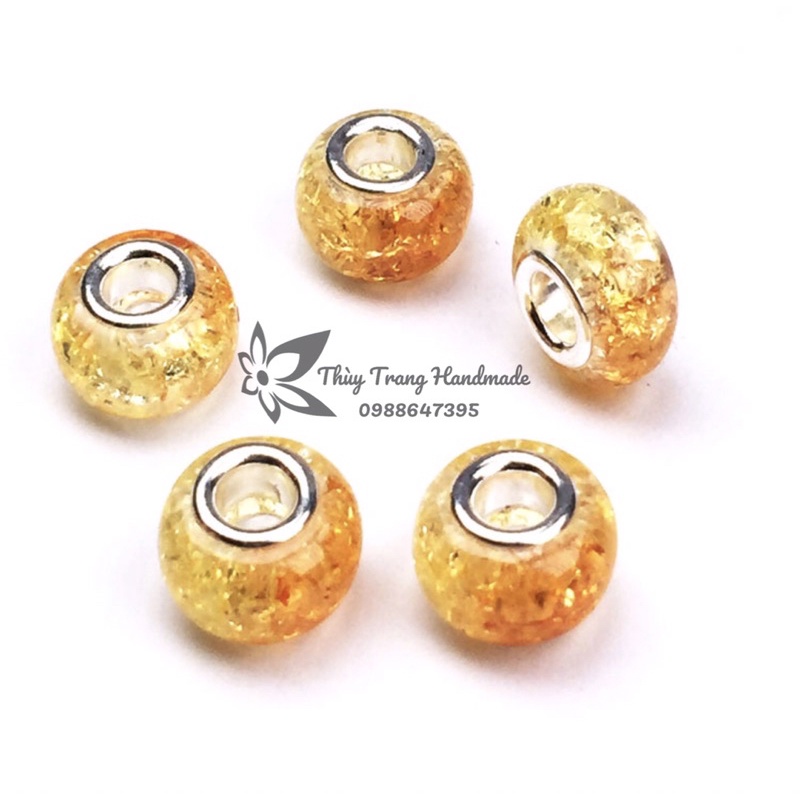 Charm 2 màu lỗ to lùa vòng pan, trang sức handmade