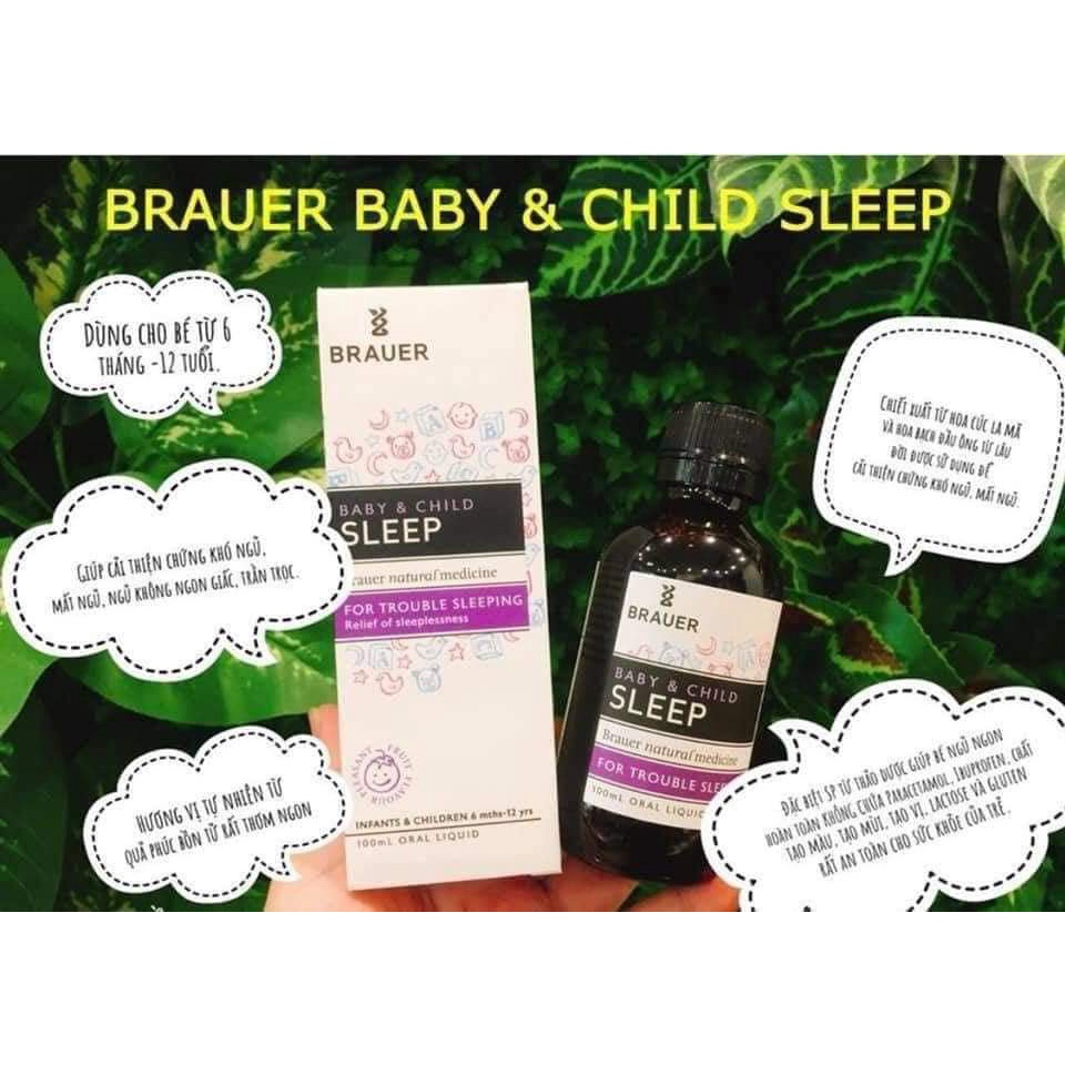Siro Brauer Baby &amp; Child Sleep của Úc hỗ trợ giấc ngủ cho bé (100ml) Extaste