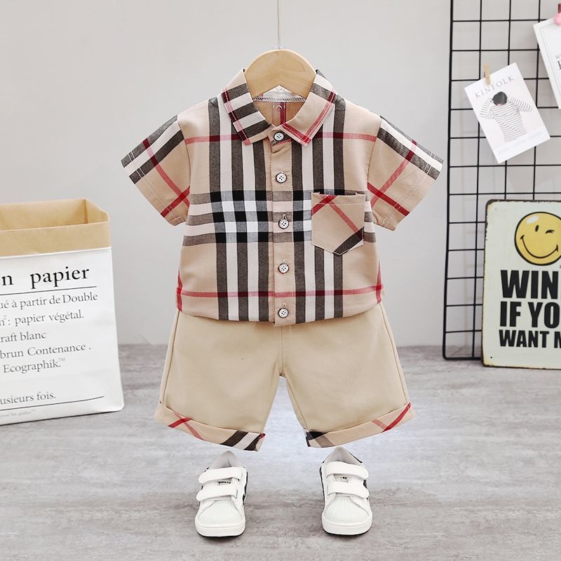 Set đồ mùa hè 2 món gồm áo thun cotton tay ngắn + quần ngắn thời trang cho bé trai