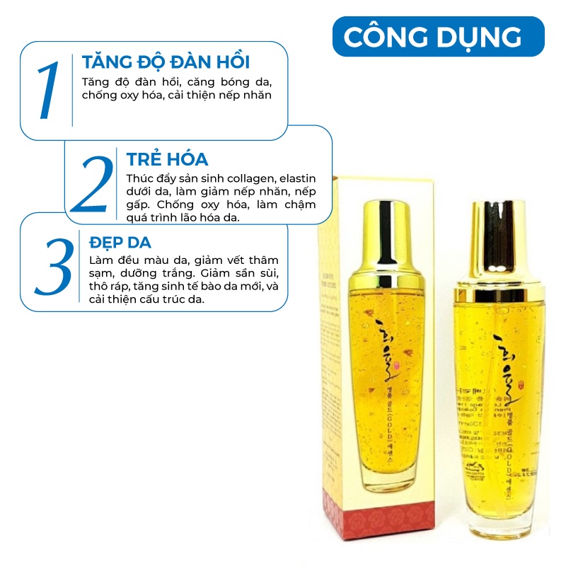 Serum vàng 24k - Serum dưỡng trắng da dưỡng ẩm tinh chất vàng 24k cao cấp Labelage Hàn Quốc 130ml