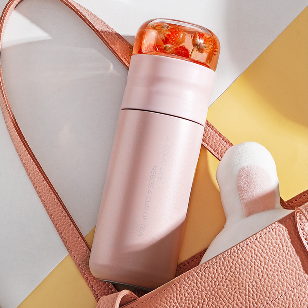 Bình Đựng Trà Bằng Thép Không Gỉ Có Đồ Lọc Trà Di Động Chống Rò Rỉ Tách Trà 300ML