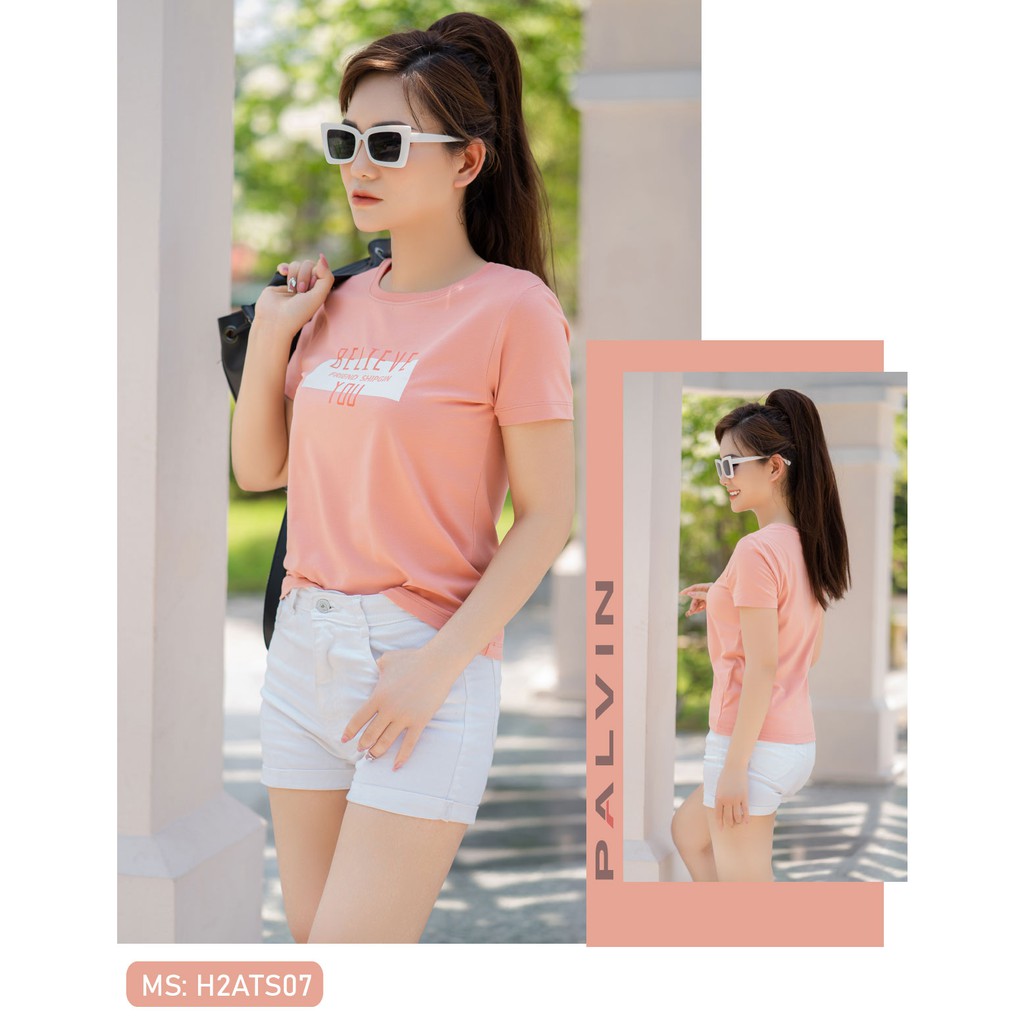 Áo phông nữ đẹp PALVIN, áo phông nữ cao cấp, hình in thời trang - H2ATS07