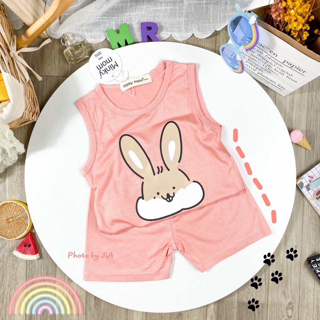 [LBL04] Bộ Ba Lỗ Thun Lạnh MINKY MOM CÓ SIZE ĐẠI In Hình Animal, Mềm Mịn, Thoáng Mát, Thấm Hút Mồ Hôi, Chuẩn Đẹp Cho Bé