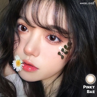 [Siêu Tự Nhiên] Lens nâu tự nhiên Angel Eyes - PINKY BAE - Đường kính 13.2mm - Độ cận 0-6