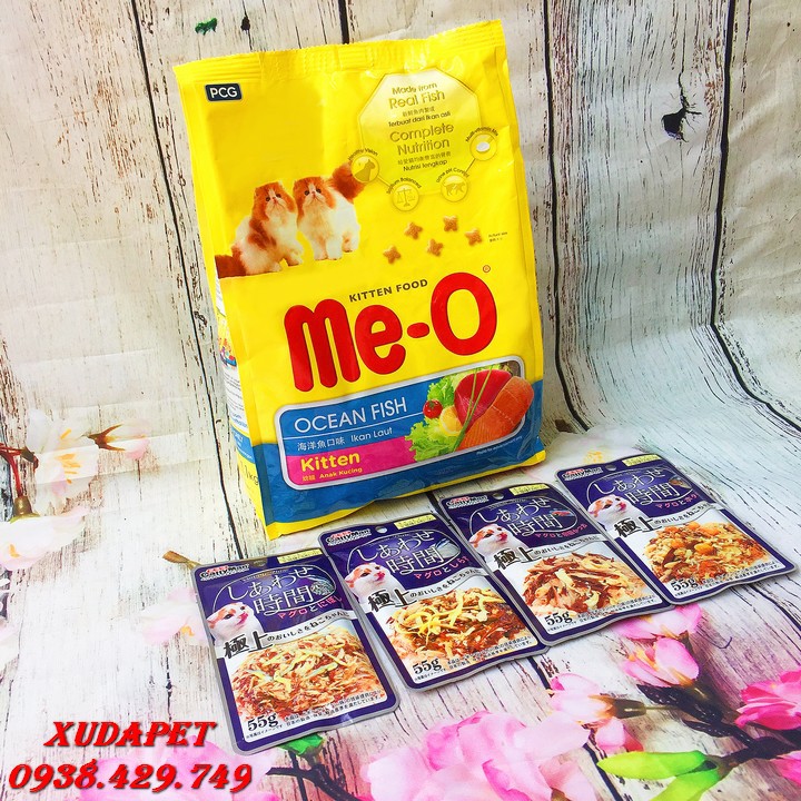 Combo Thức Ăn MEO Cho Mèo Con 1.1kg Và 4 Súp Thưởng Nhật Bản Cho Mèo Nhiều Vị thành phần tinh bột, Vitamin - SP005171