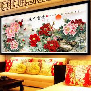 [ SALE] Tranh thêu hoa mẫu đơn