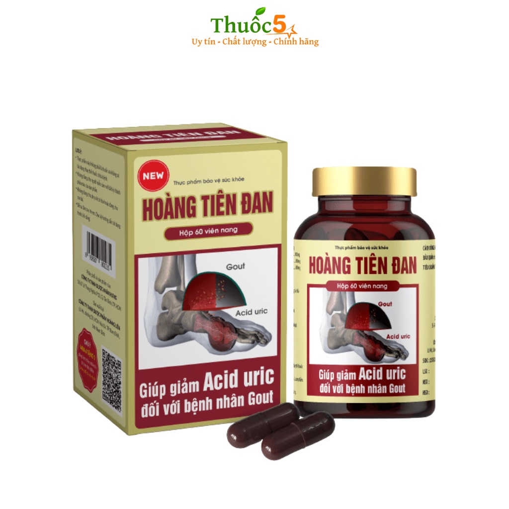 Hoàng Tiên Đan Hỗ Trợ Bổ Thận, Tăng Cường Đào Thải Acid Uric Hộp 60 Viên