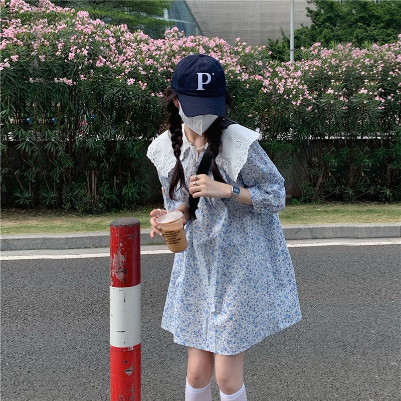Đầm Hoa Cổ Búp Bê Thời Trang Mùa Hè Hàn Quốc Mới