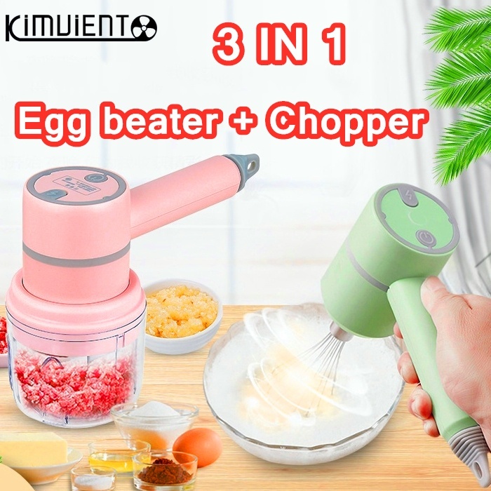 Máy xay tỏi tích hợp trộn thức ăn cầm tay 2 trong 1 3 tốc độ sạc cổng usb