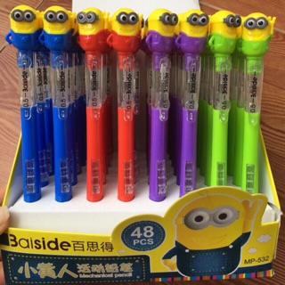 1 HỘP 48 bút chì kim bấm cạnh Minion + thỏ