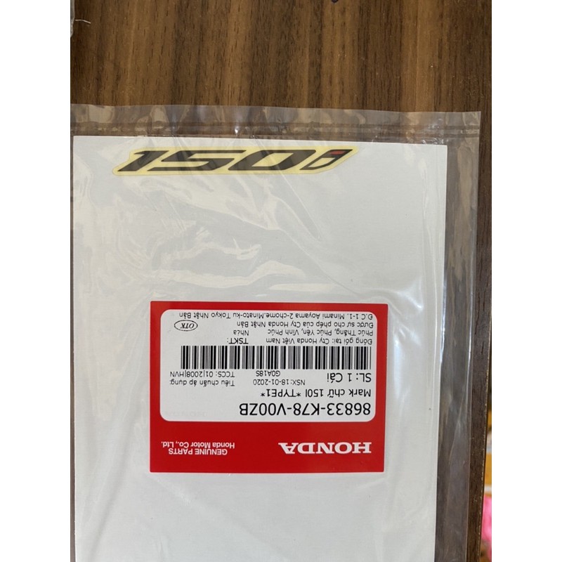 Tem chữ 150i Sh chính hãng