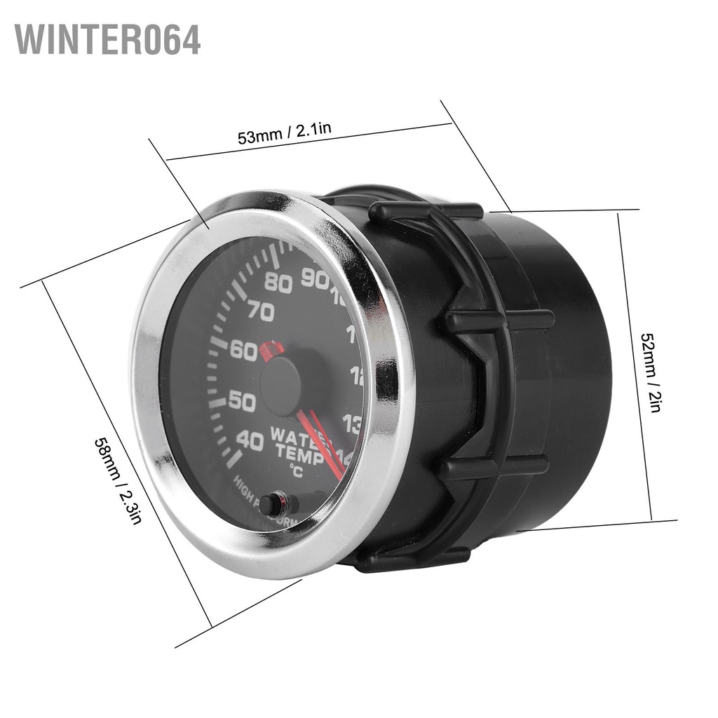 40-140 ℃ Đồng hồ đo nhiệt độ nước đa năng LED 7 màu 52mm 12V W/Cảm biến Winter064