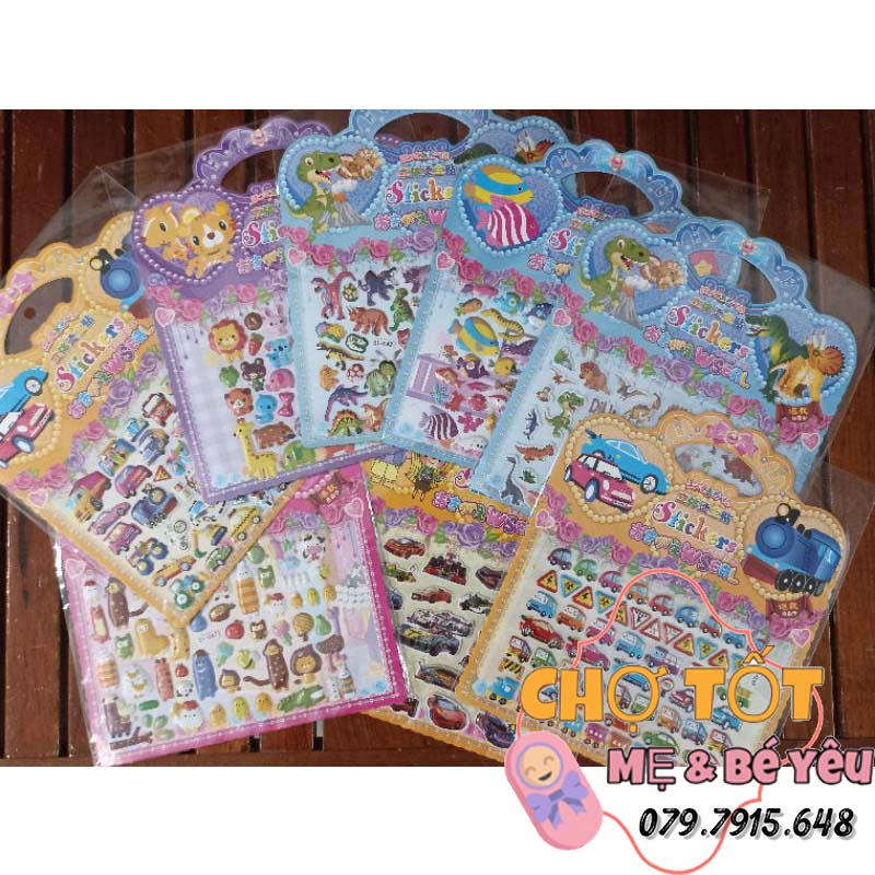 Đồ Chơi Hình Dán Sticker Nổi 3D cho bé trai và bé gái (nhiều mẫu)