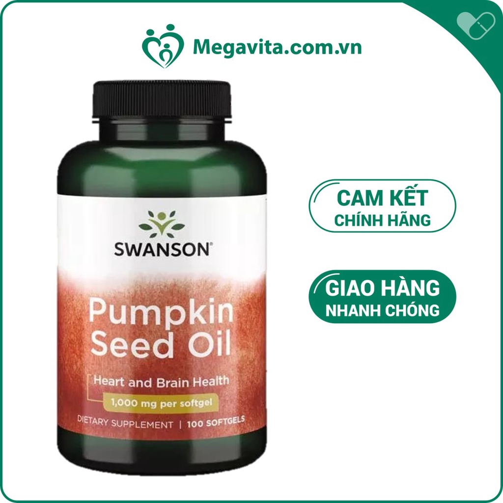 Viên Uống Tinh Chất Hạt Bí Ngô Hỗ Trợ Tuyến Tiền Liệt Swanson Pumpkin Seed Oil 1000mg 100 Viên