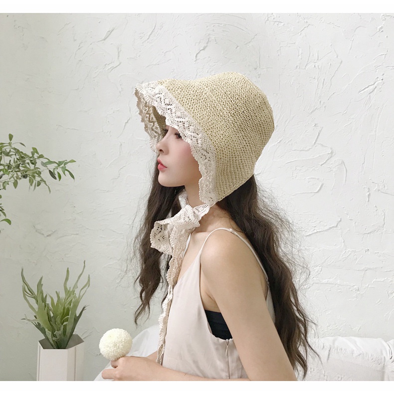 Nón Cói Chống Nắng Vành Ôm Viền Ren Cực Xinh L1300 - LoanTay