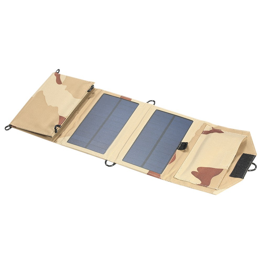 7W USB Solar Panel Folding Power Bank Outdoor Hike Camping Battery Charger