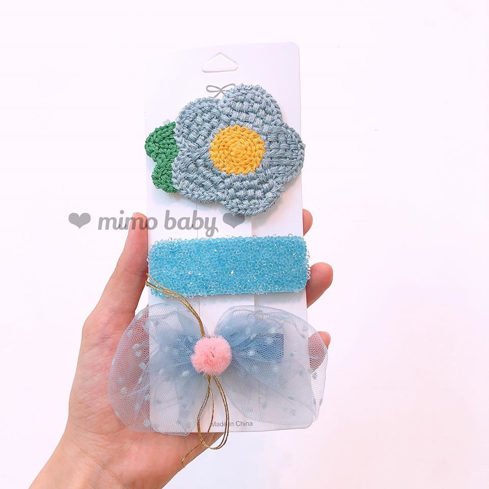Set kẹp tóc họa tiết hoa cúc xinh xắn