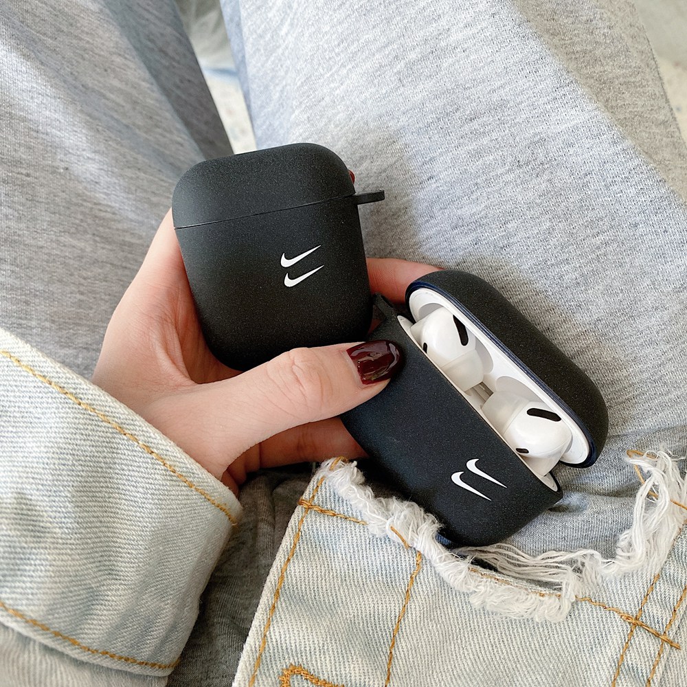 Vỏ Bảo Vệ Hộp Sạc Tai Nghe Không Dây Airpods 1 / 2 / Pro Bằng Tpu Mềm Màu Trơn Họa Tiết Nike Sáng Tạo