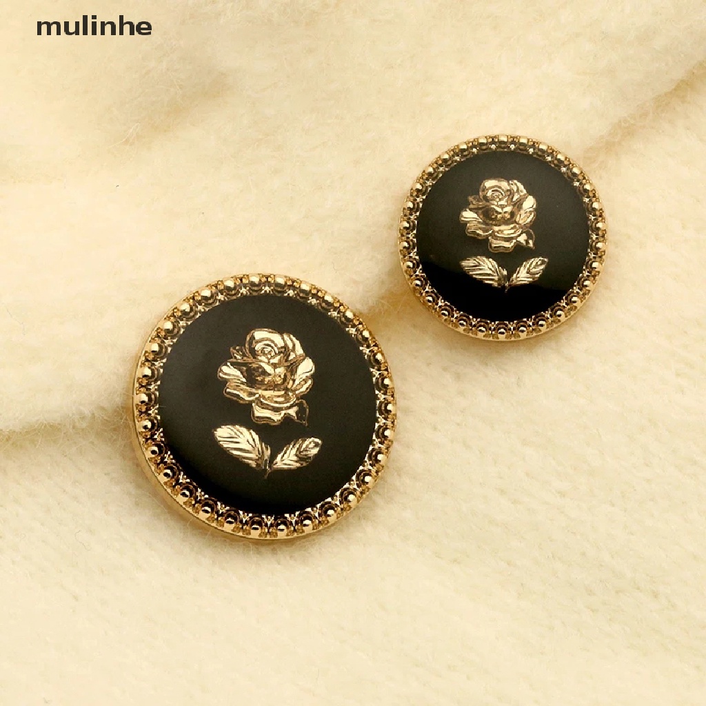 Set 6 Nút Áo Hình Hoa Hồng Bằng Kim Loại Dành Cho Nữ