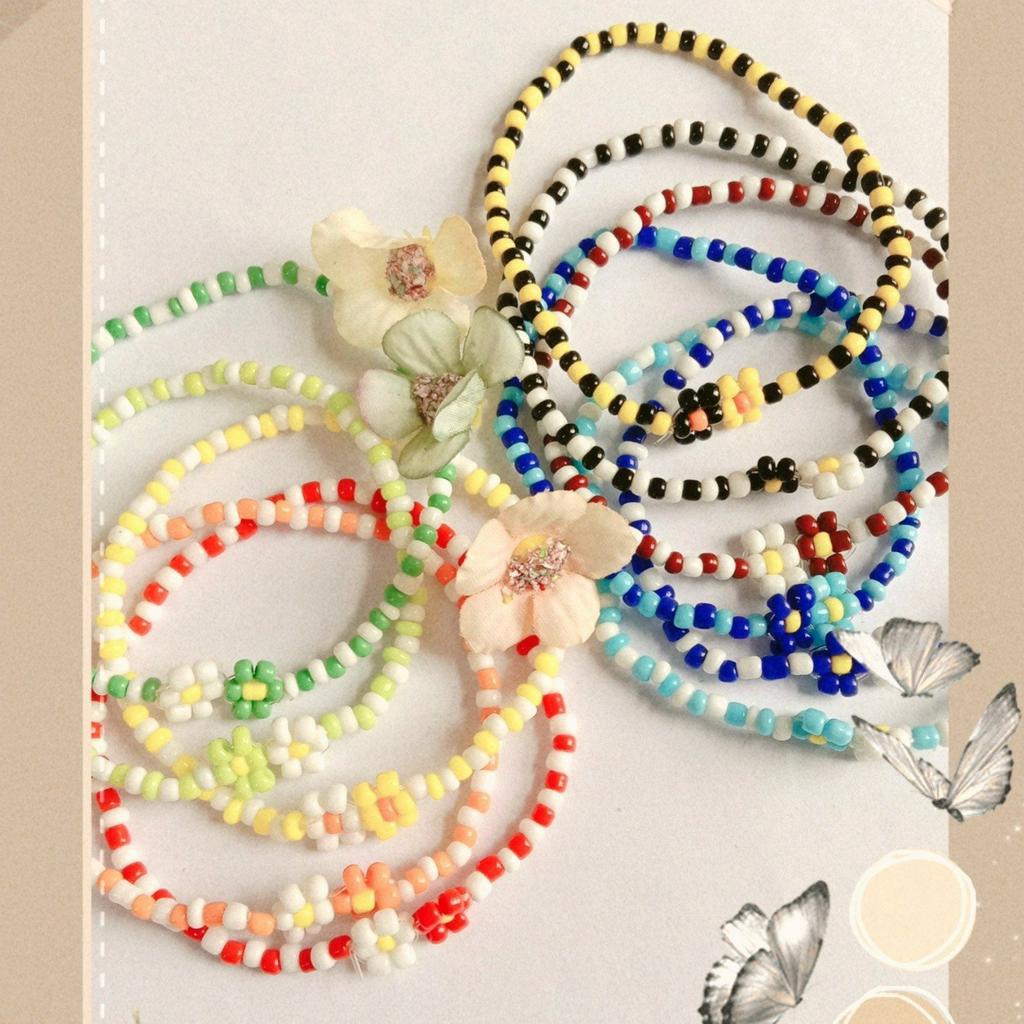 Vòng tay hạt cườm hoa cúc siêu xinh, siêu dễ thương