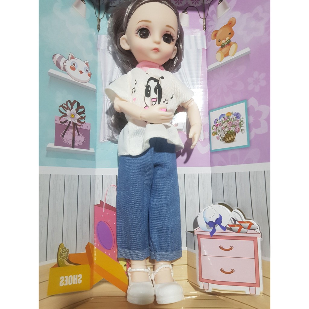 Búp bê babie xinh xắn có các khớp giúp bé dễ dàng làm dáng cho búp bê siêu đẹp, búp bê cao 28 cm hàng cao cấp